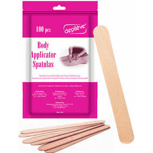 () Depileve Body Applicators wood Spatulas - Одноразовые шпателя для тела, 100шт