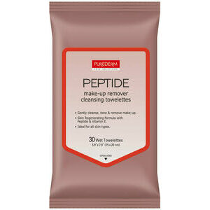 () Purederm PEPTIDE make-up remover cleansing towelettes - Очищающие салфетки для снятия макияжа с пептидами, 30шт
