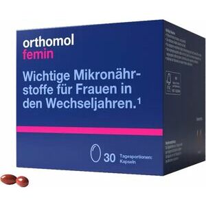 Orthomol FEMIN, N30 kapsulas - uztura bagātinātājs sievietiem menopauzes periodā