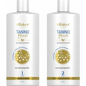 Vitaker London Tanino Blonde cостав для кератиновго выпрямления и восстановления волос, 500 мл + 500 мл