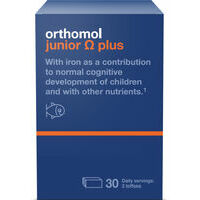 Orthomol junior Omega plus N30 - Uztura bagātinātājs bērniem - omega taukskābes ar vitamīniem un minerālvielām